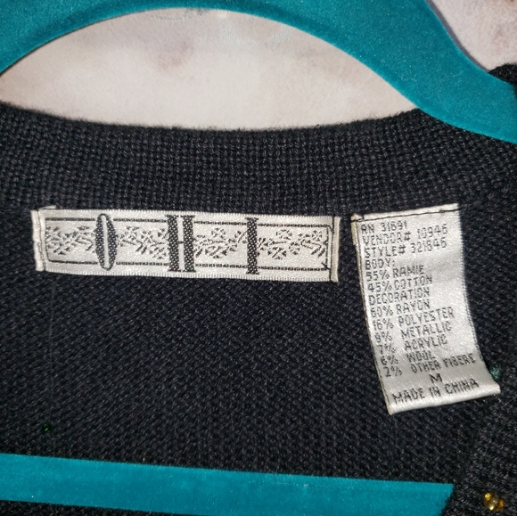 Ugly Christmas grandma beaded sweater vest sz M - Picture 10 of 11